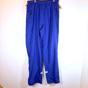 NAUTICA Competition Pants Men's M Black Nylon Track Joggers Windbreaker Zipper